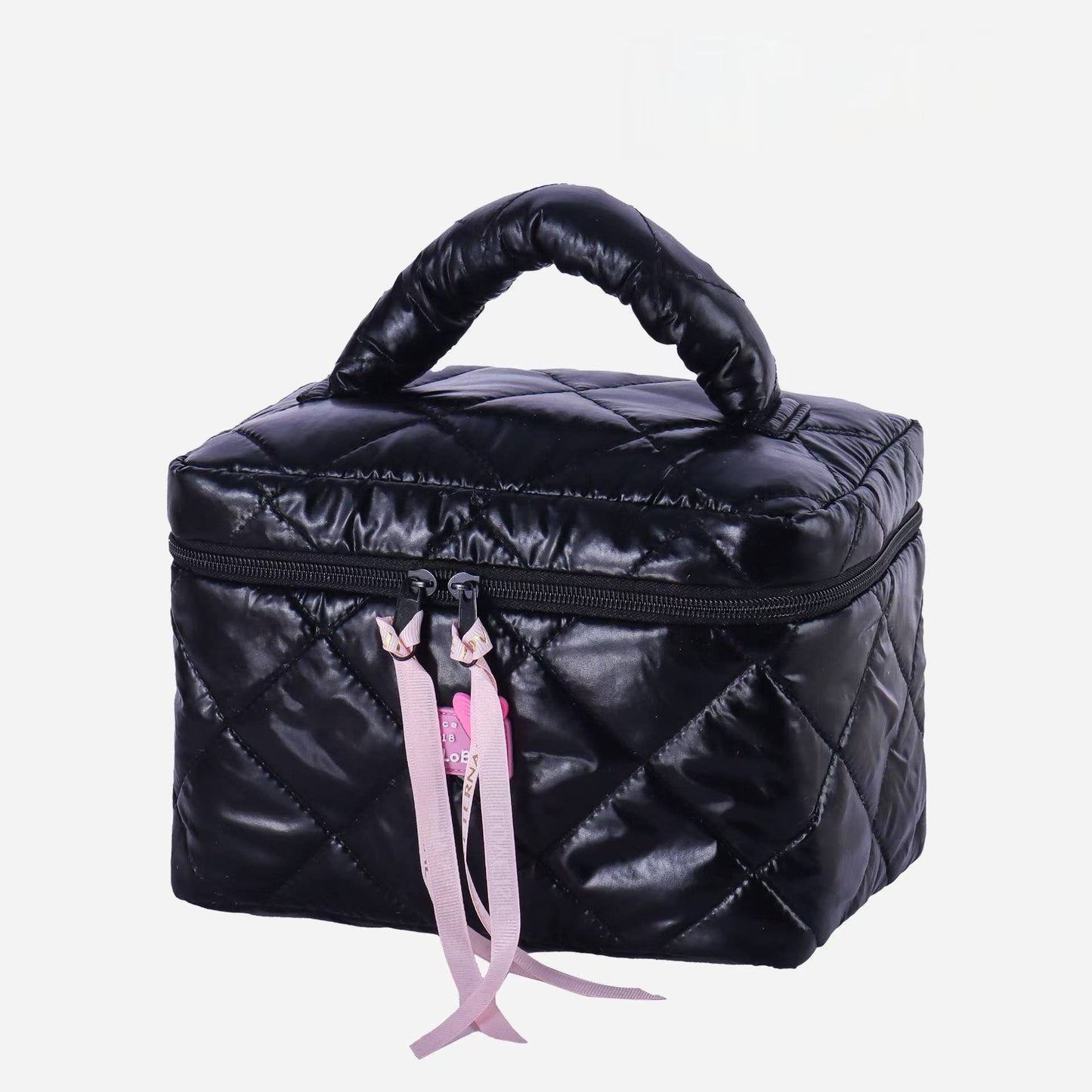 Down glossy cosmetic bag - Blue