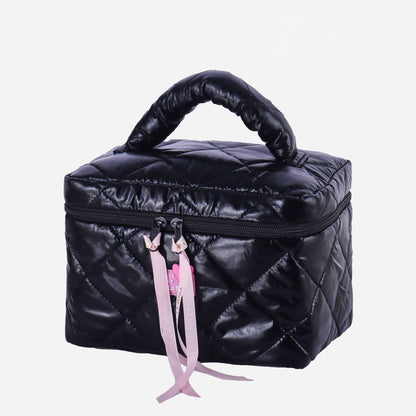 Down glossy cosmetic bag - Blue