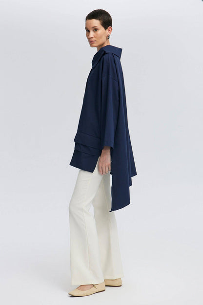 Asymmetric Navy Top