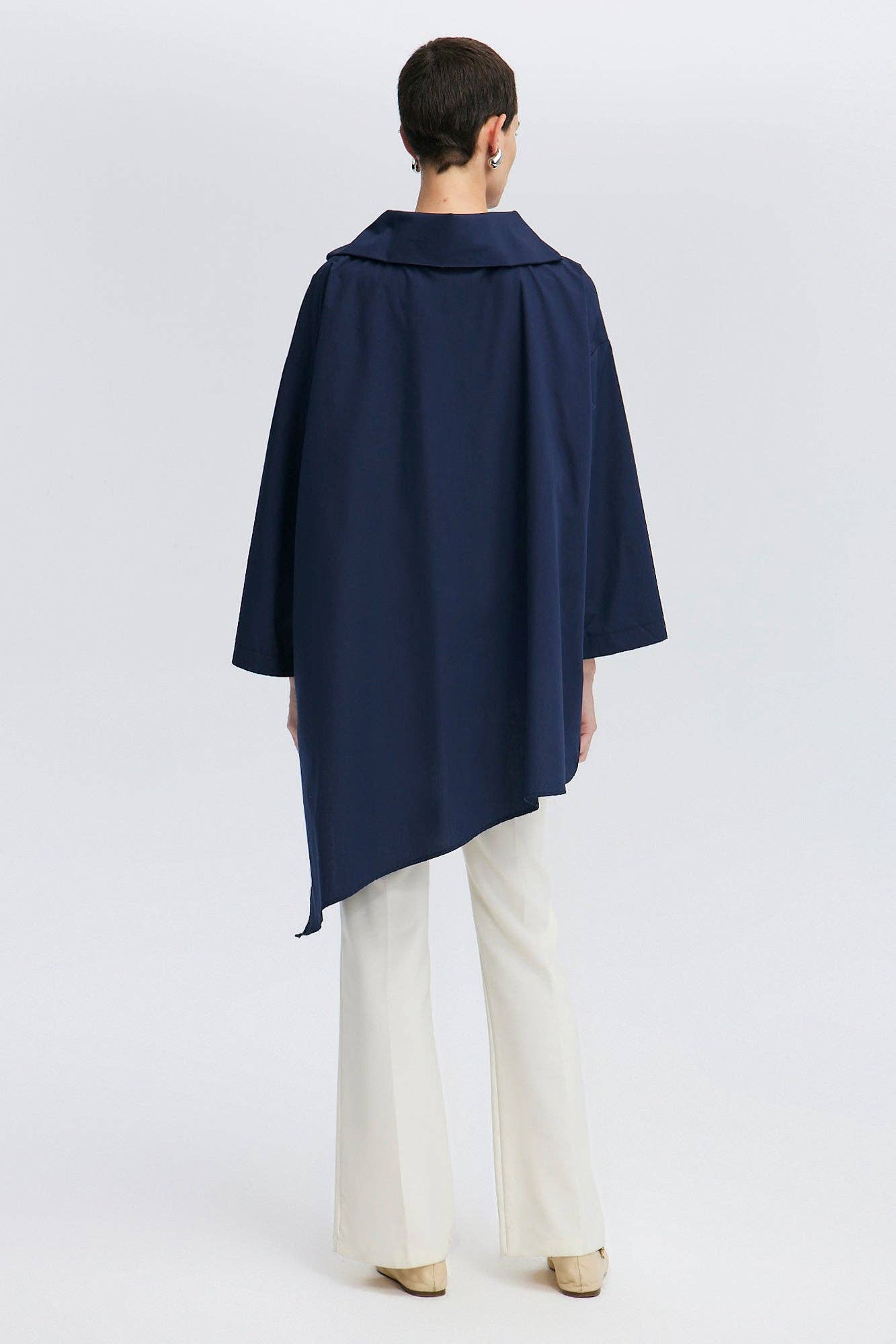 Asymmetric Navy Top