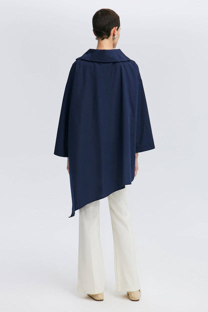 Asymmetric Navy Top
