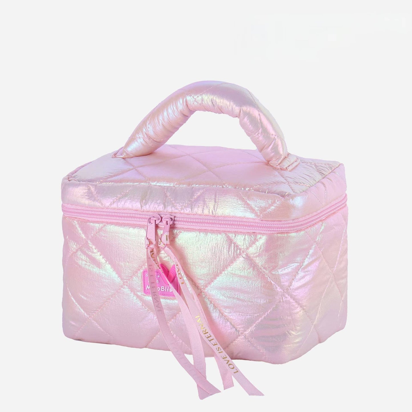 Down glossy cosmetic bag - Blue
