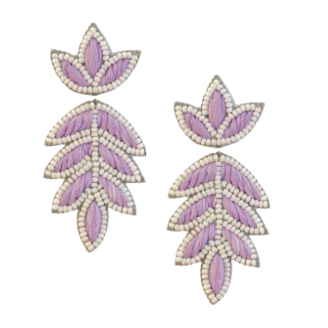 Lilly Raffia Earrings - Lilac
