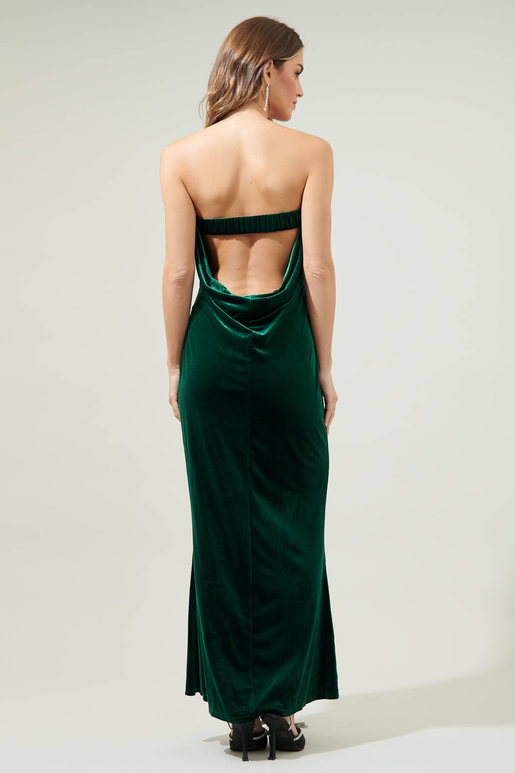 Velvet Strapless Maxi Dress