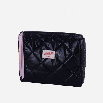 Down glossy cosmetic bag - Blue