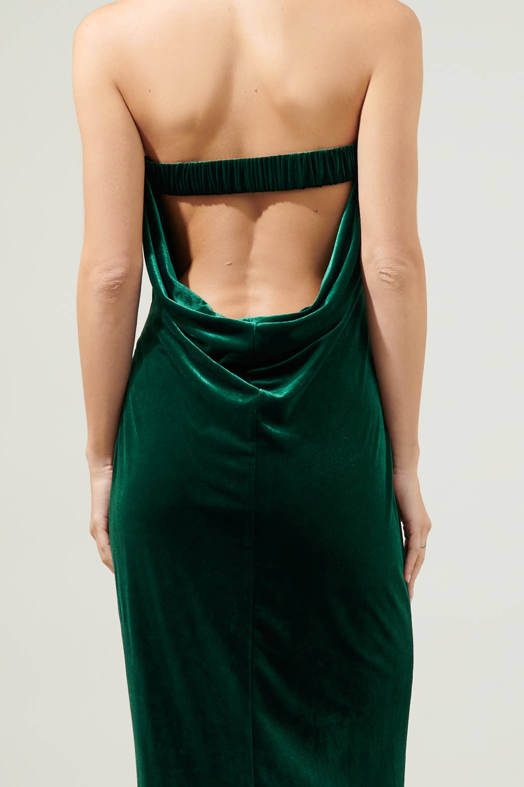 Velvet Strapless Maxi Dress