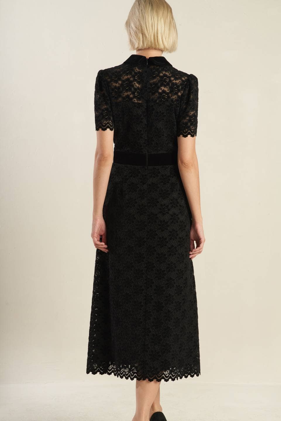 Woven Lace Midi Dress