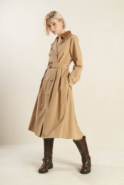 Midi trench coat dress