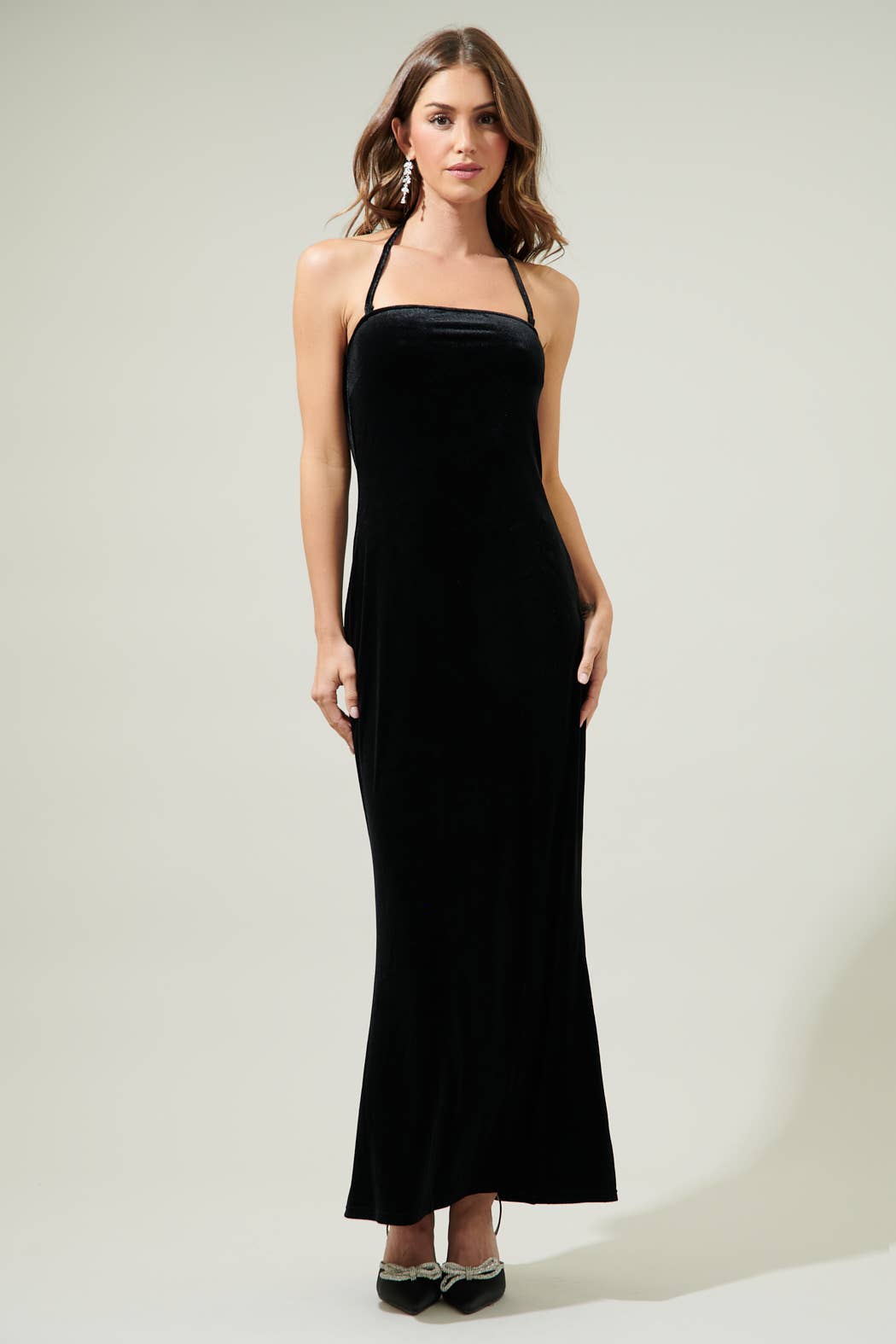 Velvet Strapless Maxi Dress