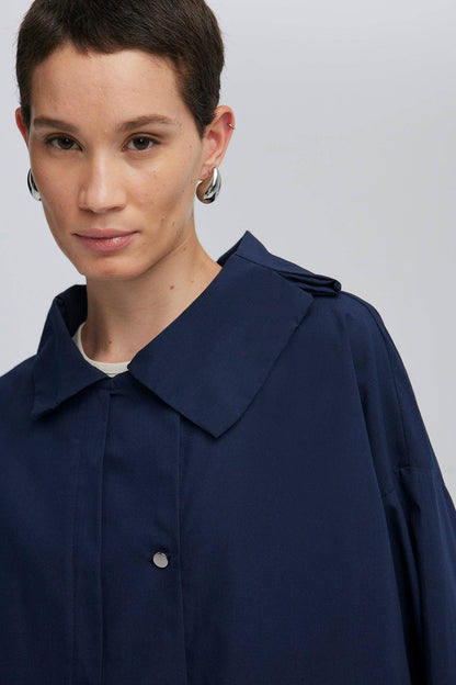 Asymmetric Navy Top