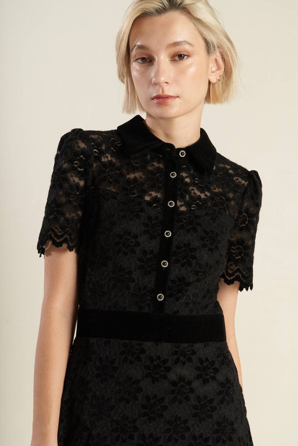 Woven Lace Midi Dress