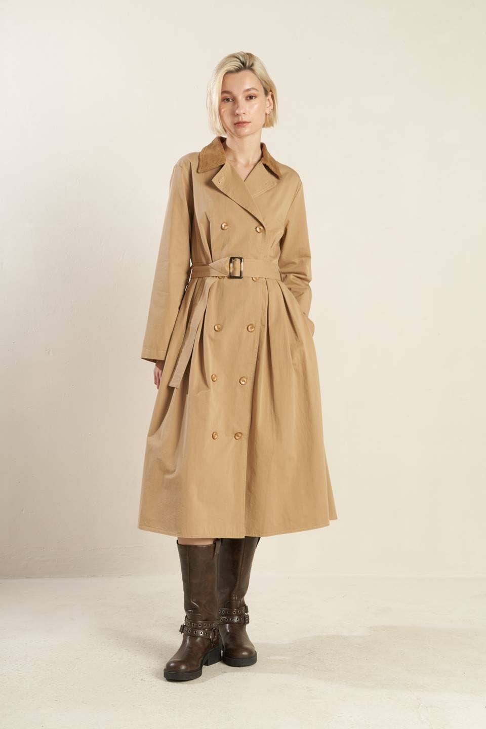 Midi trench coat dress