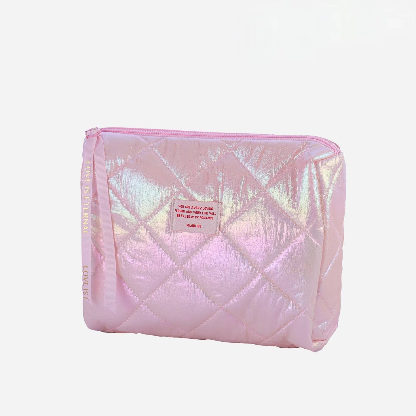 Down glossy cosmetic bag - Blue