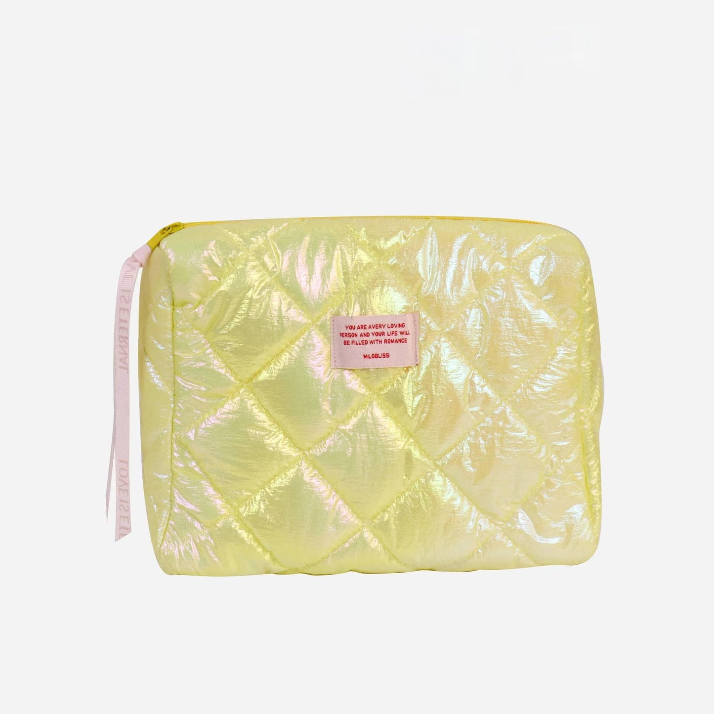 Down glossy cosmetic bag - Blue